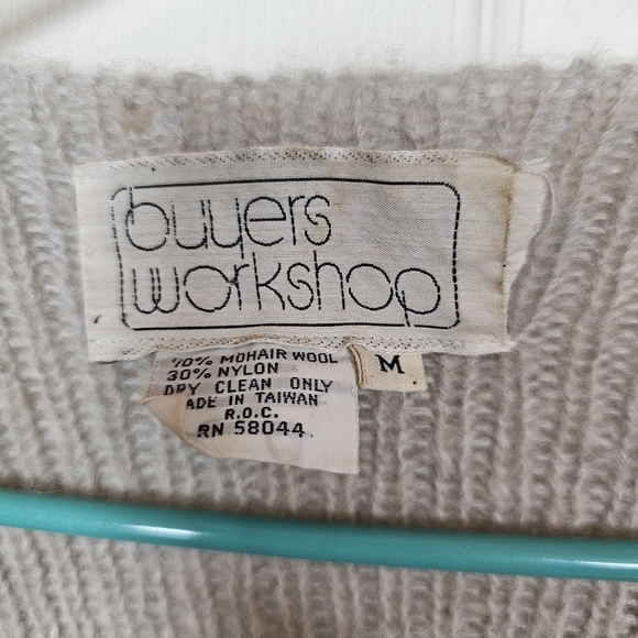 Vintage 50s/60s Grey Mohair Kniy Open Front Sweater - Picture 5 of 6